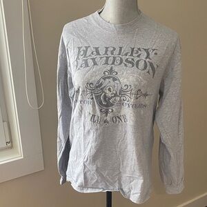 Harley-Davidson Skull Graphic Gray Shirt